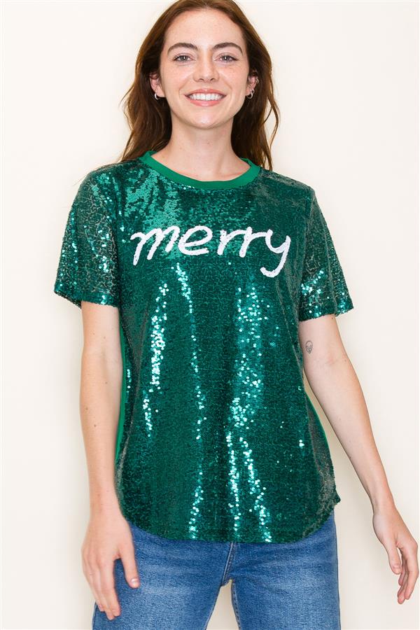 Merry Sequin Top