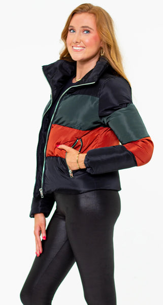 Addison Striped Puffer Jacket