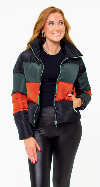 Addison Striped Puffer Jacket