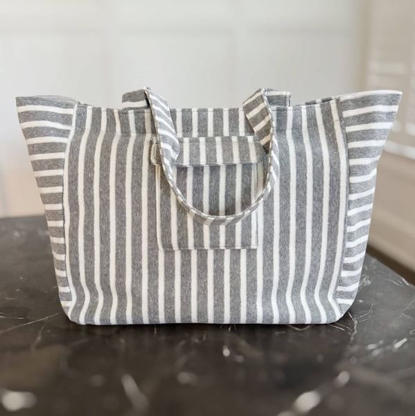 Jumbo Terry Cloth Striped Beach Bag