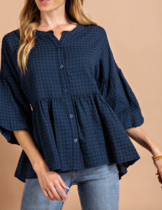 Blue Plaid Top