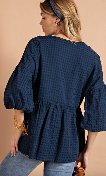 Blue Plaid Top